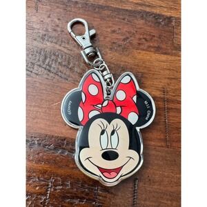 Disney Minnie Mouse Two Sided Colored‎ Pewter Keychain Key Ring Charm